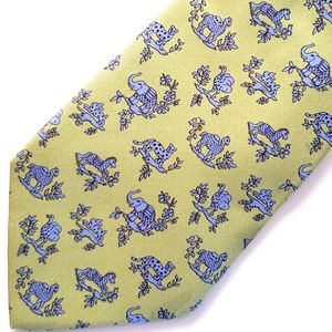 Salvatore Ferragamo necktie animal print whimsical silk
